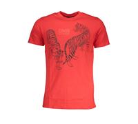 Cavalli Class Rotes Baumwoll-Herren-T-Shirt XL