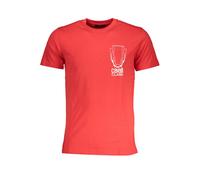 Cavalli Class Rotes Baumwoll-T-Shirt für Herren XL