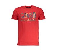 Cavalli Class Rotes Baumwoll-T-Shirt für Männer XL