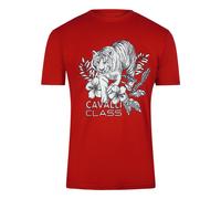 Cavalli Class - Rotes T-shirt Mit Tiger-blumenlogo 2XL