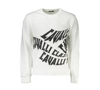 Cavalli Class Rundhals Sweatshirt Weiß Logo Druck - Größe: S