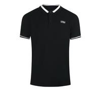 Cavalli Class - Schwarzes Poloshirt Mit Auffälligem Streifenkragen L