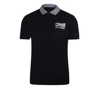 Cavalli Class - Schwarzes Poloshirt Mit Gestreiftem Kragen 2XL