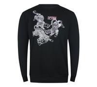 Cavalli Class - Schwarzes Sweatshirt Mit Paisley-leoparden-design XL
