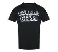 Cavalli Class - Schwarzes T-shirt Mit Auffälligem Logo In Rauchgrau M