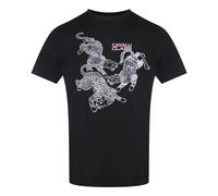 Cavalli Class - Schwarzes T-shirt Mit Paisley-leoparden-logo XL