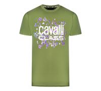 Cavalli Class Skalen-Design-Logo grünes T-Shirt L
