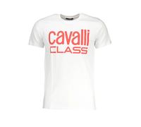 Cavalli Class Style TShirt Weiß Mit Korall Logo - Größe: XL