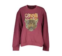 Cavalli Class Sweatshirt Langarm Fleece Rundhals Logoaufdruc - Größe: L