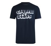 Cavalli Class - T-shirt In Marineblau Mit Auffälligem Logo In Rauchoptik L