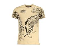Cavalli Class Herren-T-Shirt aus Baumwolle, Beige, Beige, XX-Large