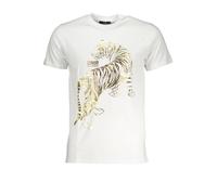 Cavalli Class Bianco Baumwoll T-Shirt für Herren 2XL