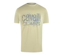 Cavalli Class T-shirt Mit Gesprühtem Logo In Beige Und Sand XL