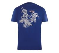 Cavalli Class T-shirt Mit Paisley-leoparden-logo, Blau M