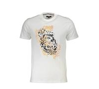 Cavalli Class Tiger Print T-Shirt Weiß Baumwolle Unisex - Größe: L