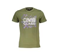 Cavalli Class TShirt Kurzarm Rundhals Grün Logo - Größe: 2XL