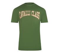 Cavalli Class Varsity Logo Militärgrünes T-shirt L