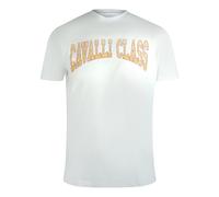 Cavalli Class Varsity Logo T-shirt In Cremeweiß M