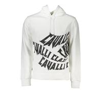 Cavalli Class Weißer Kapuzen-Sweatshirt mit Pfeildesign - Größe: M