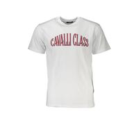 Cavalli Class Weißes Baumwoll-Herren-T-Shirt M