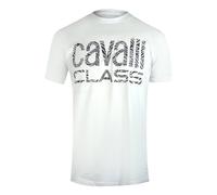 Cavalli Class - Weißes T-shirt Mit Auffälligem Zebra-print L