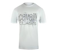 Cavalli Class - Weißes T-shirt Mit Gesprühtem Logo M