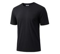 Cavva Sommer Funktionsshirt Herren Schwarz Kurzarm Sport Lässig UV Shirts Bambus Slim Fit Atmungsaktiv Basic Oberteile 3XL