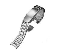 CAWEUER 18 MM 20 22 316L Silber Edelstahl Uhrenarmbänder Armband Kompatibel mit Omega Seamaster Speedmaster Planet Ocean Gürtel(5 beads Silvery,22mm)