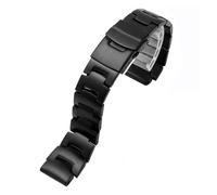 CAWEUER 18 mm konvexes Herren-Metallarmband, kompatibel mit Casio PROTREK-Serie PRG260/270/550 PRW3500/2500/5100, Edelstahlarmband(Black)