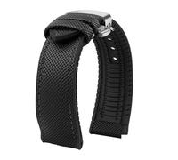 CAWEUER 20mm 21mm 22mm Canvas Nylon kompatibel mit Uhren Gummiarmband Armband Herren kompatibel mit Tissot Citizen Mido Uhrenzubehör(Black Black-S,20mm)