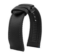 CAWEUER 20mm 21mm 22mm Canvas Nylon kompatibel mit Uhren Gummiarmband Armband Herren kompatibel mit Tissot Citizen Mido Uhrenzubehör(Black Black-B,24mm)