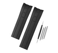 CAWEUER 22 mm 23 mm Armband mit gebogenem Ende, kompatibel mit Mido M005430A M005614A, wasserdichtes Gummiarmband for Citizen Blue Angel-Silikonarmband(Black no buckle,23mm)