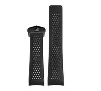 CAWEUER 22 mm Uhrenarmband, kompatibel mit TAG HEUER GRAND CARRERA AQUARACER, weiches Silikonarmband, Herren-Uhrenarmband, Gummi-Uhrenarmbandkette(Black-black,24mm)