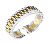 CAWEUER 904 Uhrenarmband kompatibel mit Rolex DATEJUST DAY-DATE OYSTERPERTUAL DATE Edelstahl-Uhrenarmband Herren- und Damenarmband 17 20 mm 21(Silver Gold-3,21mm)
