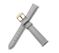 CAWEUER Damen-Lederarmband, kompatibel mit Casio Retro Small Square Watch LTP-1391 1094q, Studenten-Uhrenarmband(Gray-Golden-K1,20mm)