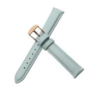 CAWEUER Damen-Lederarmband, kompatibel mit Casio Retro Small Square Watch LTP-1391 1094q, Studenten-Uhrenarmband(Light Blue-Rose-K1,21mm)