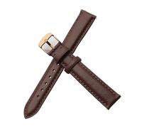 CAWEUER Damen-Lederarmband, kompatibel mit Casio Retro Small Square Watch LTP-1391 1094q, Studenten-Uhrenarmband(Brown-Rose-K1,12mm)