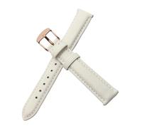 CAWEUER Damen-Lederarmband, kompatibel mit Casio Retro Small Square Watch LTP-1391 1094q, Studenten-Uhrenarmband(White-Rose-K1,16mm)