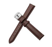 CAWEUER Damen-Lederarmband, kompatibel mit Casio Retro Small Square Watch LTP-1391 1094q, Studenten-Uhrenarmband(Brown-Steel-K1,19mm)