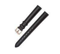 CAWEUER Damen-Lederarmband, kompatibel mit Casio Retro Small Square Watch LTP-1391 1094q, Studenten-Uhrenarmband(Black-Golden-K1,16mm)