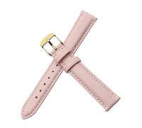 CAWEUER Damen-Lederarmband, kompatibel mit Casio Retro Small Square Watch LTP-1391 1094q, Studenten-Uhrenarmband(Pink-Golden-K1,17mm)