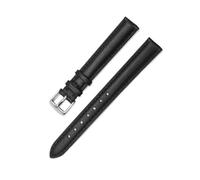 CAWEUER Damen-Lederarmband, kompatibel mit Casio Retro Small Square Watch LTP-1391 1094q, Studenten-Uhrenarmband(Black-Steel-K1,13mm)