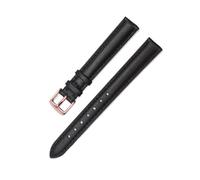 CAWEUER Damen-Lederarmband, kompatibel mit Casio Retro Small Square Watch LTP-1391 1094q, Studenten-Uhrenarmband(Black-Rose-K1,18mm)