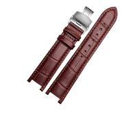 CAWEUER Echtleder-Armband kompatibel mit MK Table Notch Uhrenarmband Michael Kors Mike Coles Damen-Uhrenarmband Mk2277 2425 Uhrenarmband(Brown-steel-B1)