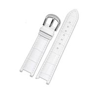 CAWEUER Echtleder-Armband kompatibel mit MK Table Notch Uhrenarmband Michael Kors Mike Coles Damen-Uhrenarmband Mk2277 2425 Uhrenarmband(White-steel-K1)