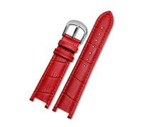 CAWEUER Echtleder-Armband kompatibel mit MK Table Notch Uhrenarmband Michael Kors Mike Coles Damen-Uhrenarmband Mk2277 2425 Uhrenarmband(Red-steel-K1)