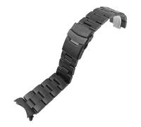 CAWEUER Edelstahlarmband Faltschließe for Seiko, kompatibel mit Casio, 18 mm, 20, 22(Black,22mm)