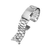 CAWEUER Edelstahlarmband mit gebogenem Ende, kompatibel Casio EFV-540, EFS-S510, EFR-303L/303D, MTP-1375/1374, Metallarmband, 20 mm, 22(Silver-A,18mm-width)