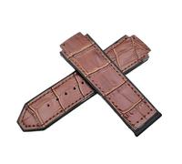 CAWEUER Ersatz-Uhrenarmband aus Leder und Silikon, kompatibel mit 25 mm x 19 weichem Uhrenarmband(Brown)