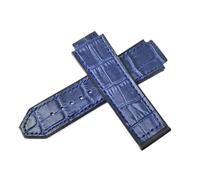 CAWEUER Ersatz-Uhrenarmband aus Leder und Silikon, kompatibel mit 25 mm x 19 weichem Uhrenarmband(Dark blue)